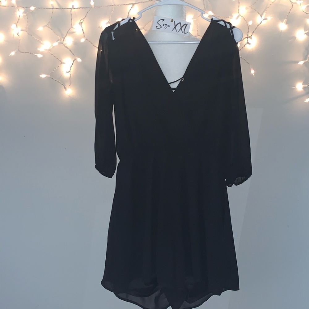 Black chiffon romper